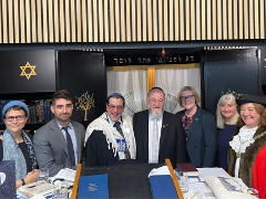 Rabbi Alex Goldberg with The Chief Rabbi of the British Commonwealth, Ephraim Mirvis and guests