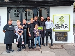 The team at Olivo Ristarante Italiano celebrate 5 star rating